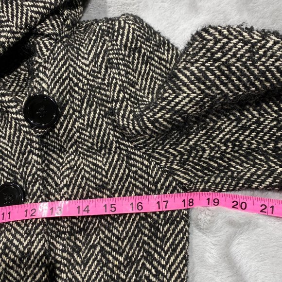 ZARA Peacoat Tweed Cowl Neck Double Breasted - Picture 5 of 8